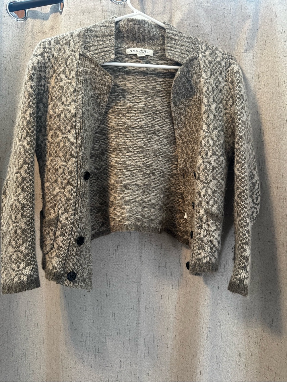 Banana Republic Italian Yarn Fair Isle Alpaca/Wool Blend Cardigan